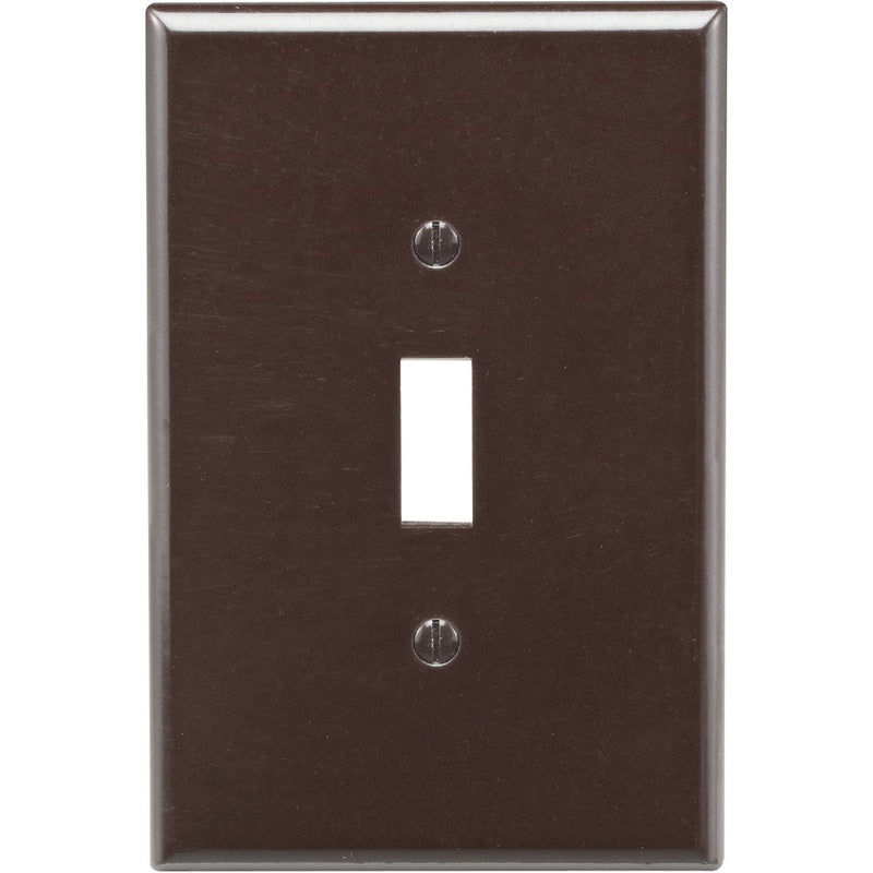 Leviton 1-Gang Plastic Oversized Toggle Switch Wall Plate, Brown