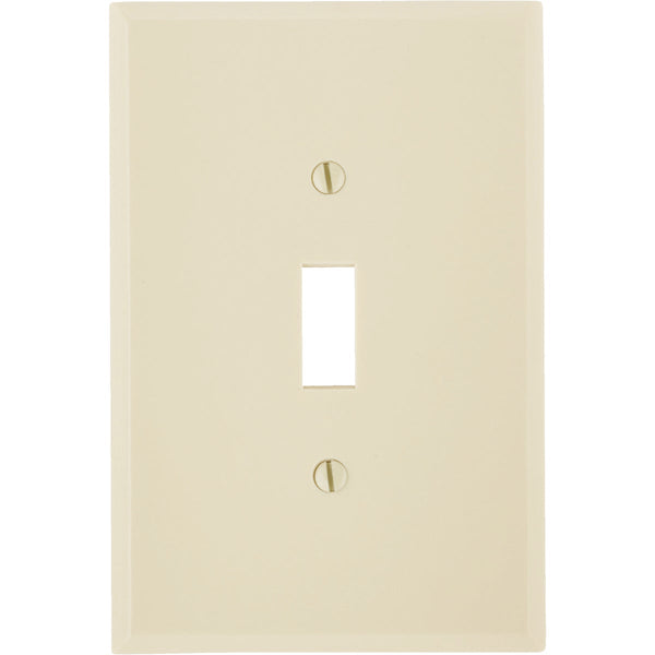 Leviton 1-Gang Plastic Oversized Toggle Switch Wall Plate, Ivory