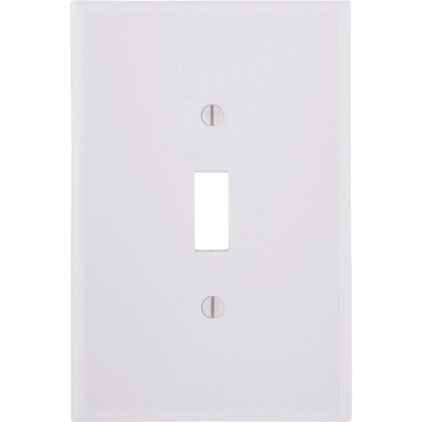 Leviton 1-Gang Plastic Oversized Toggle Switch Wall Plate, White