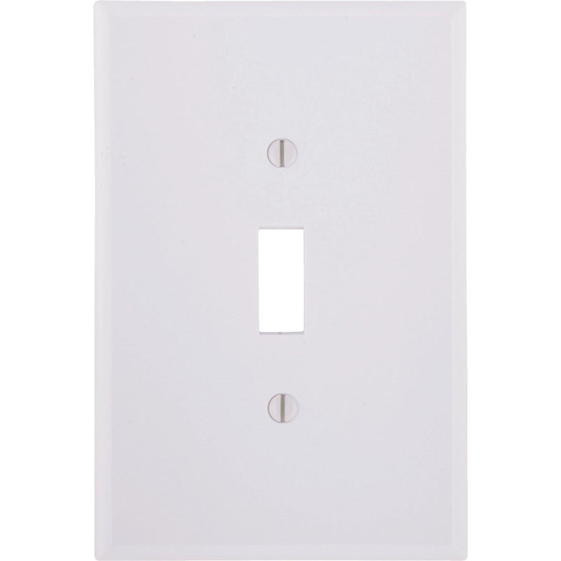 Leviton 1-Gang Plastic Oversized Toggle Switch Wall Plate, White