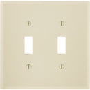Leviton 2-Gang Plastic Oversized Toggle Switch Wall Plate, Ivory