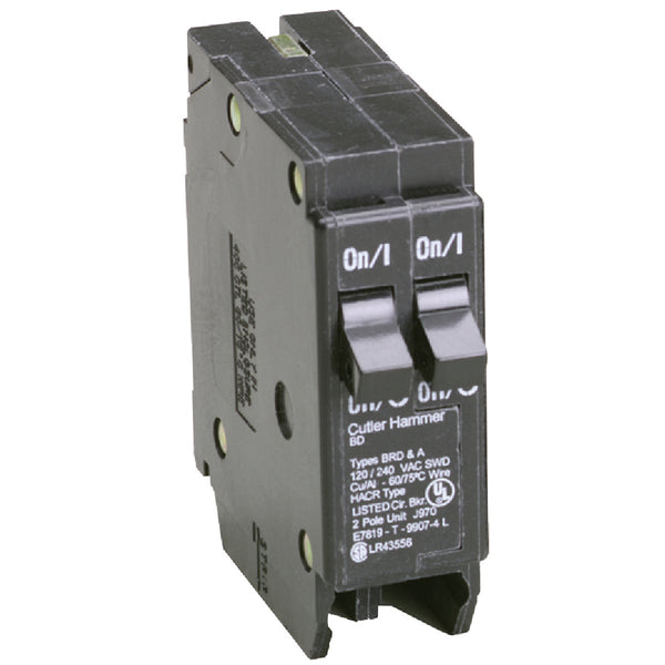 Eaton BD 15A/15A Double-Pole Standard Trip Duplex Circuit Breaker