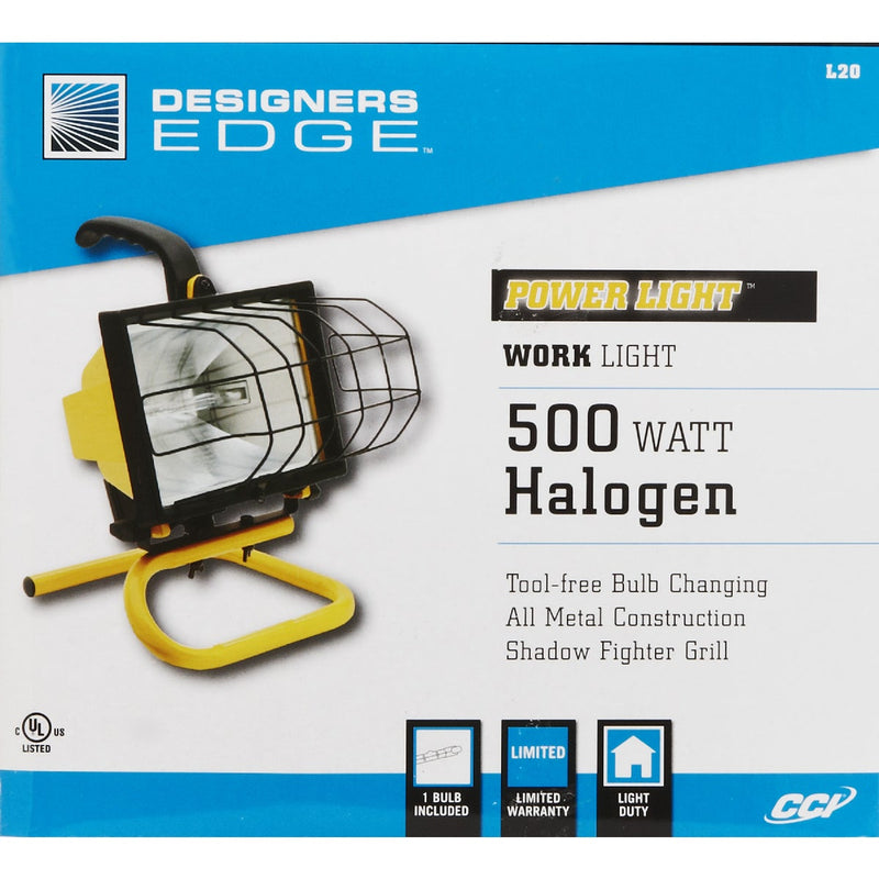 Designers Edge Power Light 8000 Lm. Halogen S-Tube Portable Work Light