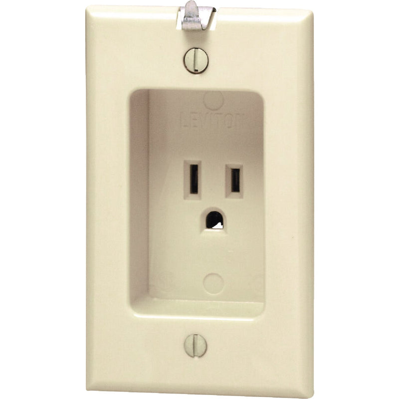 Leviton 15A Ivory Residential Grade 5-15R Single Clock Outlet