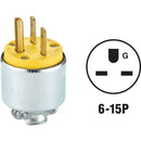 Leviton 15A 250V 3-Wire 2-Pole Armored Cord Plug