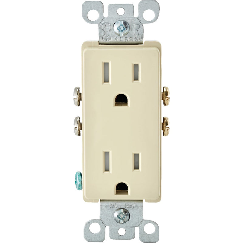 Leviton Decora 15A Ivory Tamper Resistant 5-15R Duplex Outlet