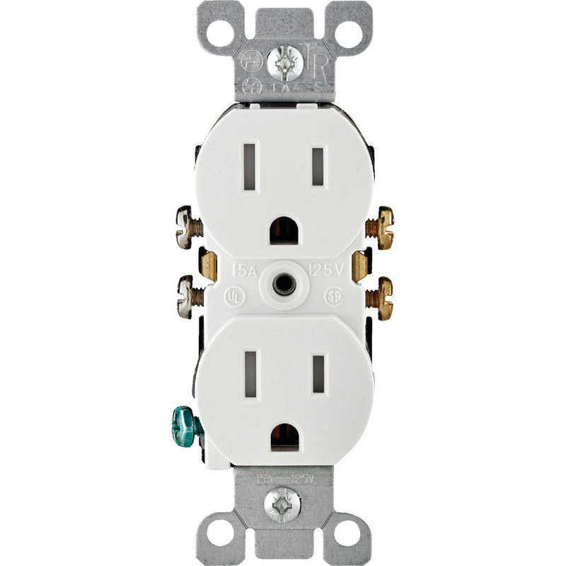 Leviton 15A White Tamper Resistant 5-15R Duplex Outlet