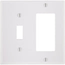 Leviton Decora 2-Gang Thermoset Single Toggle/Rocker Wall Plate, White