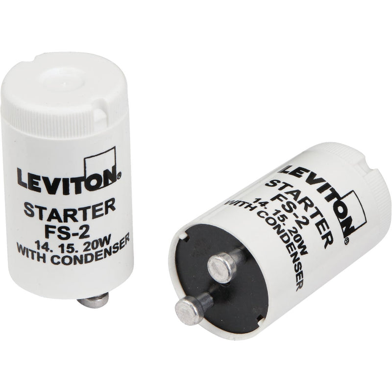 Leviton 14W/15W/20W 2-Pin T8 FS-2 Fluorescent Starter (2-Pack)