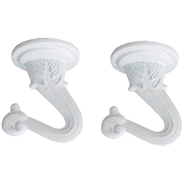 Westinghouse 1-1/2 In. White Steel Swag Hook (2-Pack)