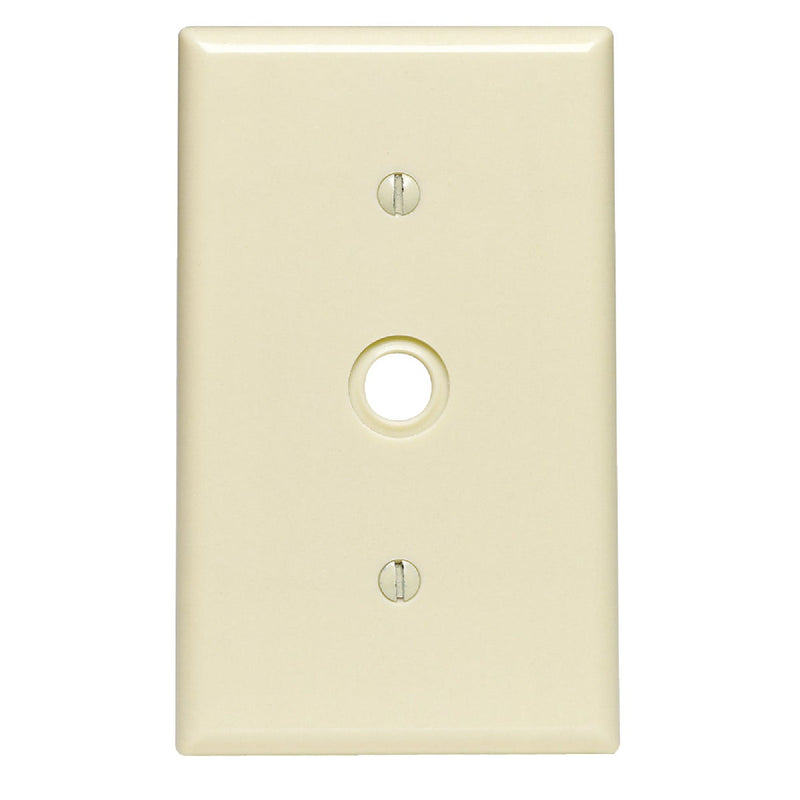 Leviton 1-Gang Thermoset Plastic Ivory Telephone/Cable Wall Plate with 0.406 In. to 0.625 In. Hole