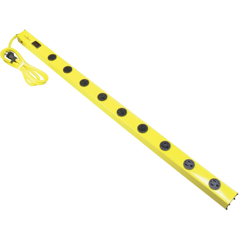 Yellow Jacket 9-Outlet Yellow Metal Power Strip with 5 Ft. Cord