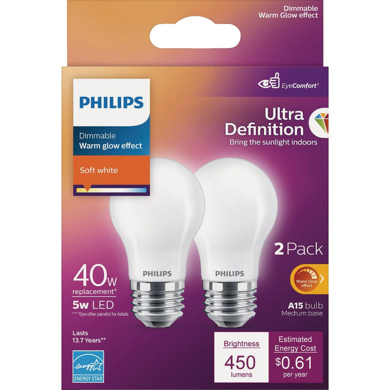 Philips Ultra Definition 40W Equivalent A15 Medium LED Light Bulb (2-Pack)