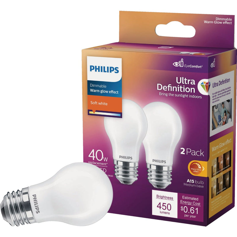 Philips Ultra Definition 40W Equivalent A15 Medium LED Light Bulb (2-Pack)