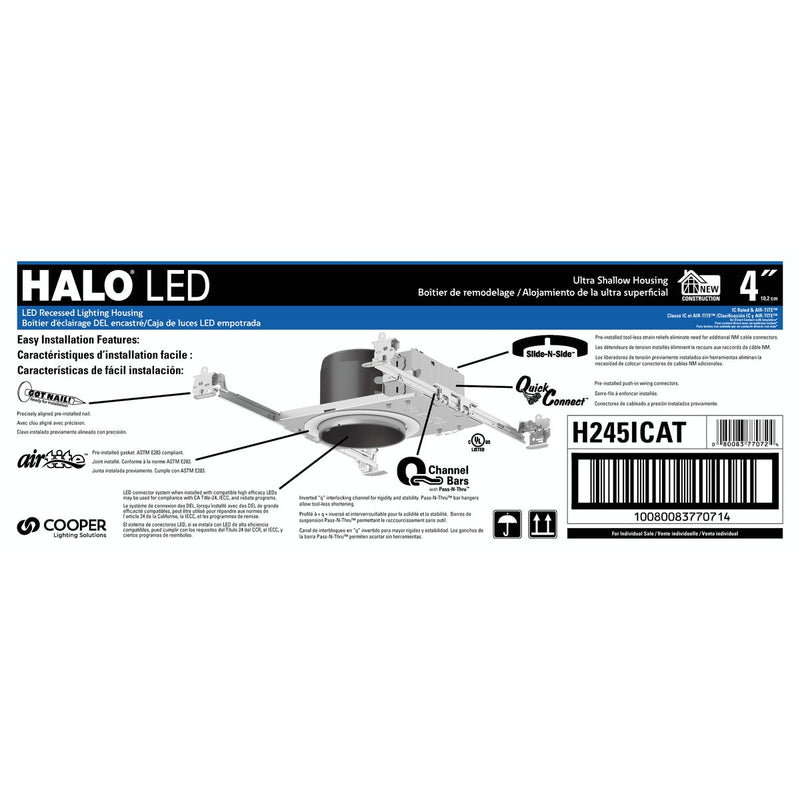 Halo 4 in. New Construction IC Rated LED Recessed Light Fixture