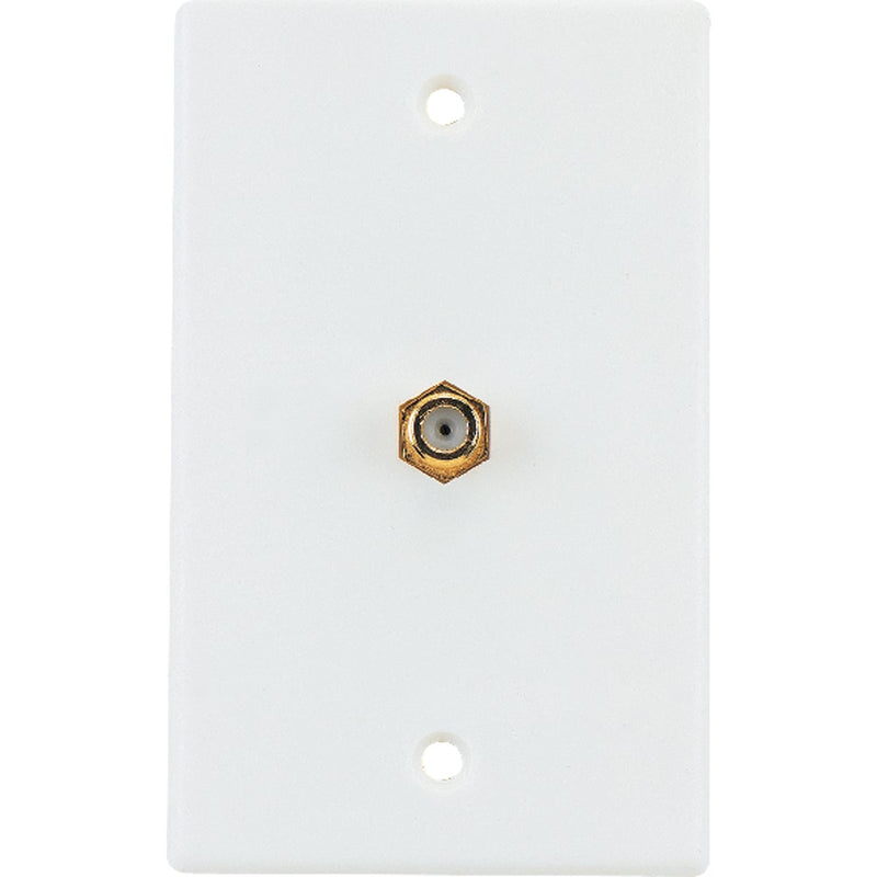 RCA White Single F-Connector Coaxial Wall Plate