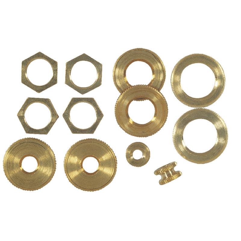 Westinghouse Brass 1/8 In. IP Lamp Fixture Lock Nut Assortment (12-Piece)