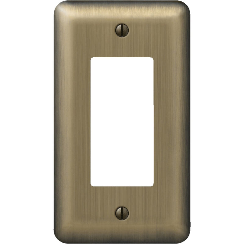 Amerelle 1-Gang Stamped Steel Rocker Decorator Wall Plate, Brushed Brass