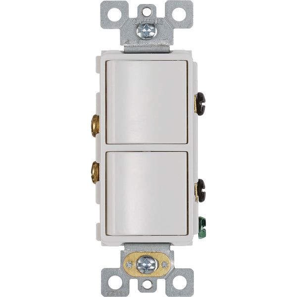Broan 2-Function 15A 120V White Rocker Switch for Bathroom Exhaust Fan