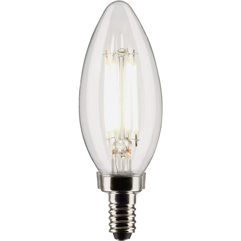 Satco 60W Equivalent Warm White B11 Candelabra Traditional LED Decorative Light Bulb (2-Pack)