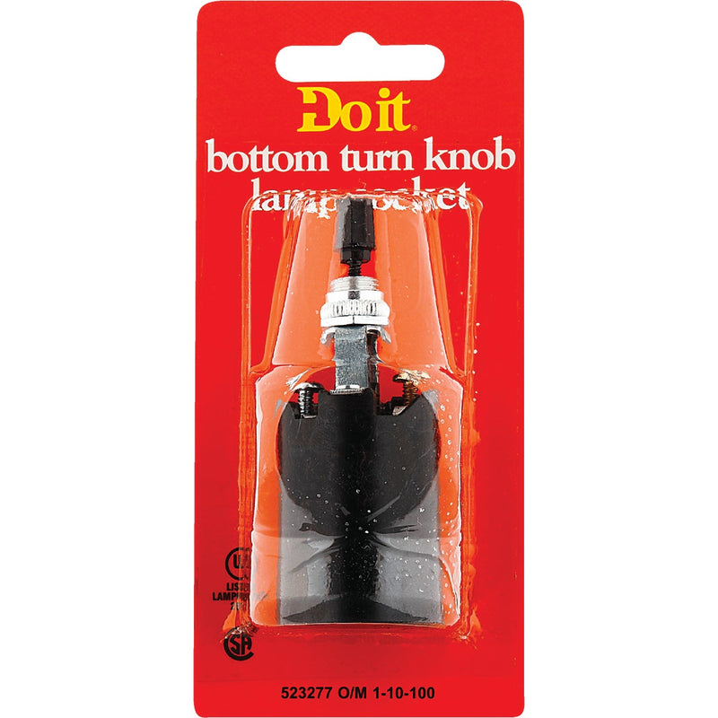 Do it Bottom Turn-Knob Medium Base Nickel Candle Socket