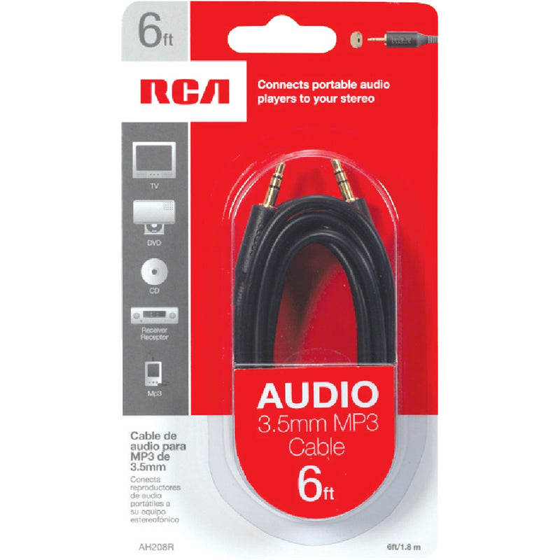 RCA 6 Ft. Black 3.5mm Extension Cable Audio Cable