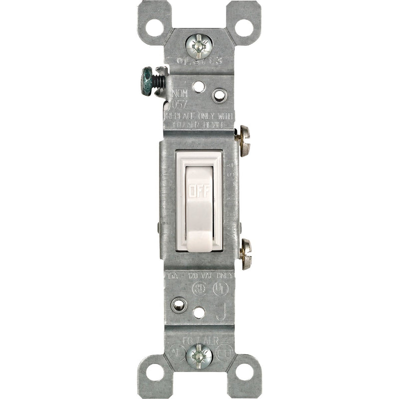 Leviton Residential Grade 15 Amp Toggle Single Pole Switch, White