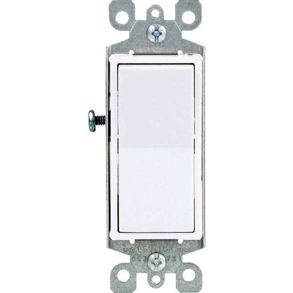 Leviton Decora Residential Grade 15 Amp Rocker Single Pole Switch, White