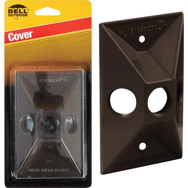 Bell 3-Outlet Rectangular Zinc Bronze Cluster Weatherproof Outdoor Box Cover