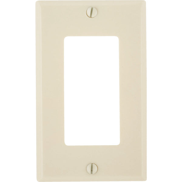 Leviton Decora 1-Gang Smooth Plastic Rocker Decorator Wall Plate, Ivory