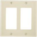 Leviton Decora 2-Gang Smooth Plastic Rocker Decorator Wall Plate, Ivory