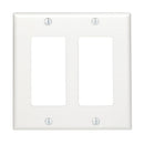 Leviton Decora 2-Gang Smooth Plastic Rocker Decorator Wall Plate, White