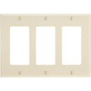 Leviton Decora 3-Gang Smooth Plastic Rocker Decorator Wall Plate, Ivory