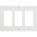 Leviton Decora 3-Gang Smooth Plastic Rocker Decorator Wall Plate, White