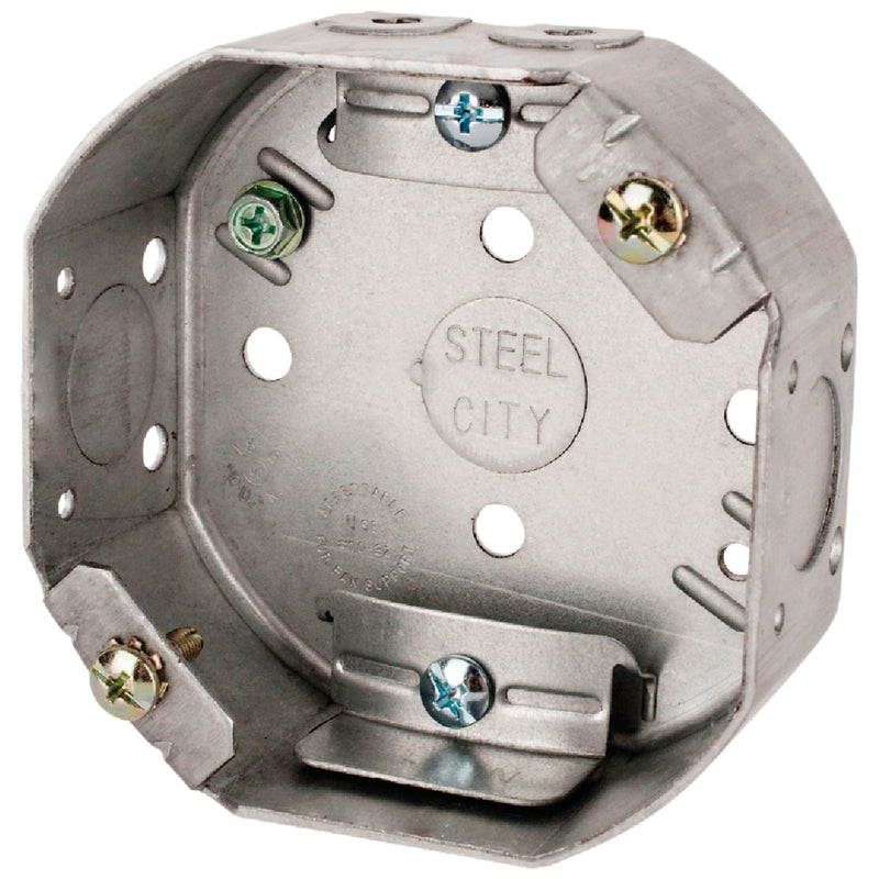 Steel City 4 In. New Construction Octagon Ceiling Fan Box