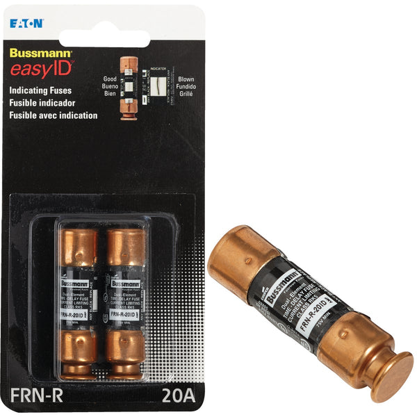 Bussmann 20A FRN-R Cartridge Heavy-Duty Time Delay Cartridge Fuse (2-Pack)