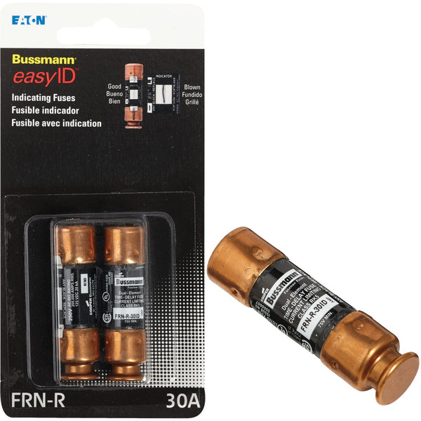 Bussmann 30A FRN-R Cartridge Heavy-Duty Time Delay Cartridge Fuse (2-Pack)