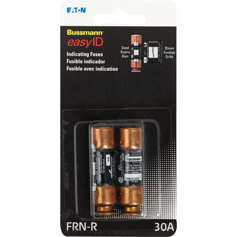 Bussmann 30A FRN-R Cartridge Heavy-Duty Time Delay Cartridge Fuse (2-Pack)