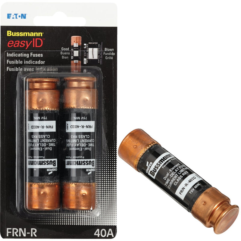 Bussmann 40A FRN-R Cartridge Heavy-Duty Time Delay Cartridge Fuse (2-Pack)