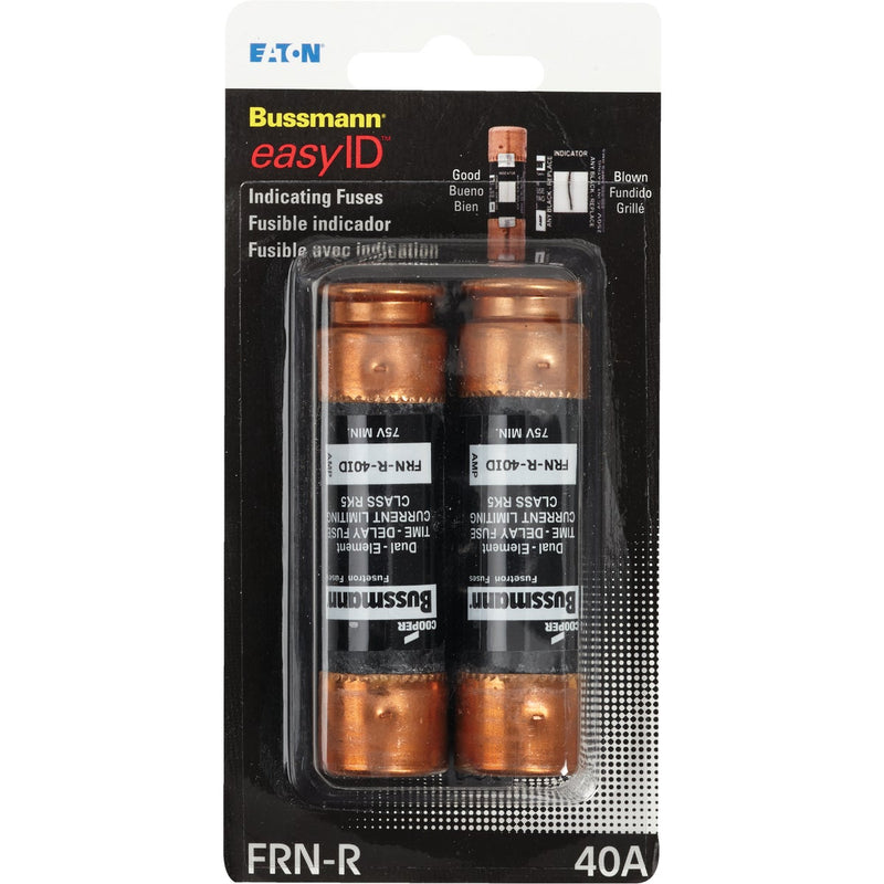 Bussmann 40A FRN-R Cartridge Heavy-Duty Time Delay Cartridge Fuse (2-Pack)