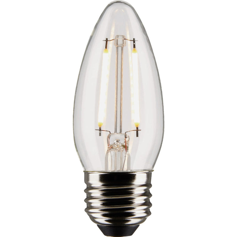 Satco 25W Equivalent Warm White B11 Medium Traditional LED Decorative Light Bulb (2-Pack)