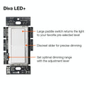 Lutron Diva Incandescent/Halogen/LED/CFL White Slide Dimmer Switch