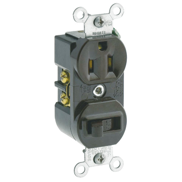 Leviton Brown 15A Heavy-Duty Switch & Outlet