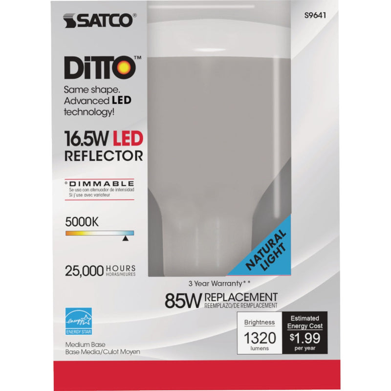 Satco Ditto 85W Equivalent Natural Light BR40 Medium Dimmable LED Floodlight Light Bulb