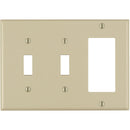 Leviton Decora 3-Gang Thermoset 2-Toggle/Rocker Wall Plate, Ivory
