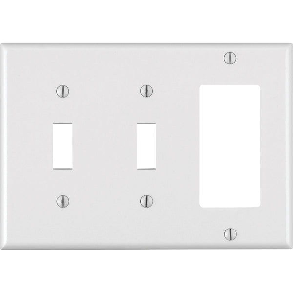 Leviton Decora 3-Gang Thermoset 2-Toggle/Rocker Wall Plate, White