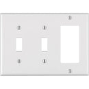 Leviton Decora 3-Gang Thermoset 2-Toggle/Rocker Wall Plate, White