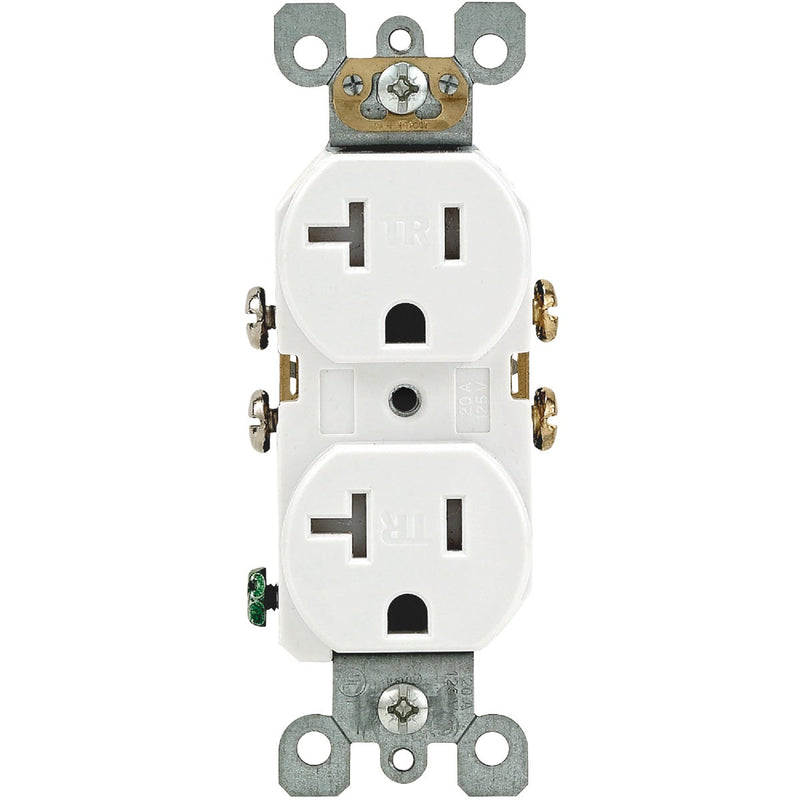 Leviton 20A White Tamper Resistant Residential Grade 5-20R Duplex Outlet