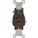Leviton 20A Brown Heavy-Duty 6-20R Grounding Single Outlet