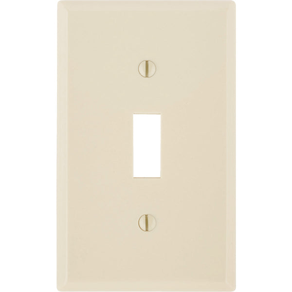 Leviton 1-Gang Plastic Toggle Switch Wall Plate, Ivory